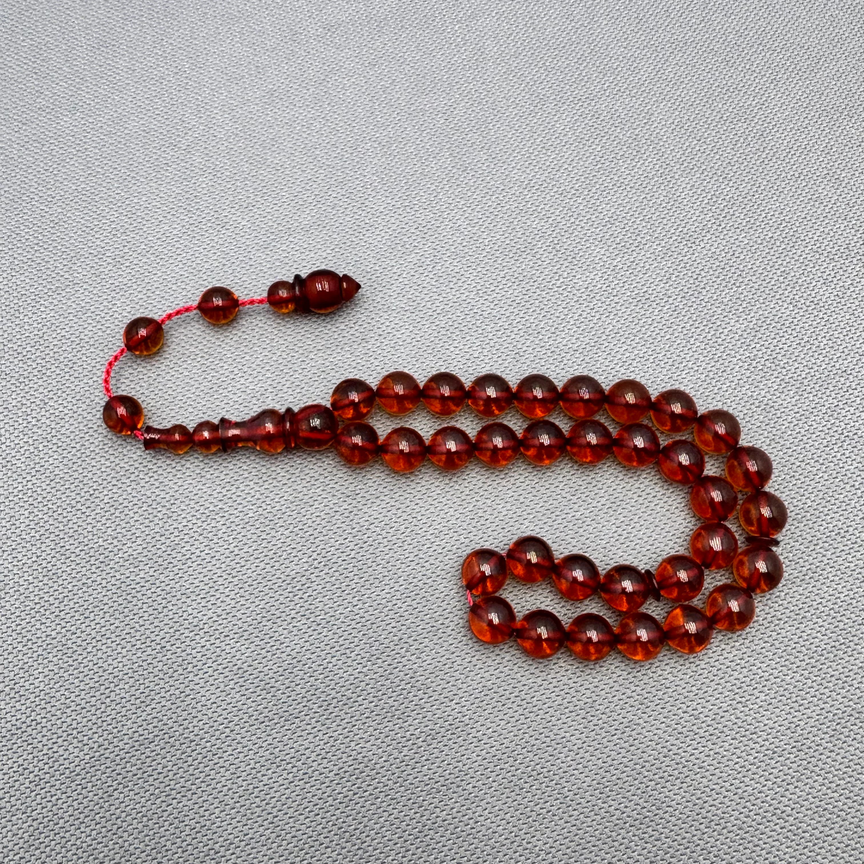 Osmanlı Benzetme Küre Kesim Bal Rengi Ateş Kehribar Tesbih